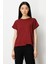 Kadın Önü Verev Sıfır Yaka Bluz 61584 Bordo 1
