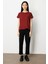 Kadın Önü Verev Sıfır Yaka Bluz 61584 Bordo 2