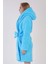 Kadın Turkuaz Renk Welsoft Kumaş Kapüşonlu Cepli Kuşaklı Midi Boy Sabahlık C7T5N0603 3