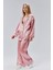 Pembe Oversize Saten Takım 8