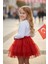 Kız Çocuk Simli Kırmızı Tütü Etek – Milli Bayramlara Özel Yaldızlı Astarlı Tütü Kız Çocuk Etek 6