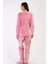 Kadın Pembe Renk Welsoft Uzun Kollu Bisiklet Yaka Düz Paça Pijama Takımı C3T3N0403 4