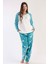 Kadın Mint Renk Welsoft Uzun Kollu Bisiklet Yaka Düz Paça Pijama Takımı C0T9N0303 2