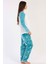 Kadın Mint Renk Welsoft Uzun Kollu Bisiklet Yaka Düz Paça Pijama Takımı C0T9N0303 3