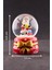 Yeni Yıl Noel Baba Temalı Yılbaşı Hediyesi Kurdele Detaylı Mini Boy Işıklı Kar Küresi 6,5 cm A 1