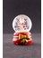 Yeni Yıl Noel Baba Temalı Yılbaşı Hediyesi Kurdele Detaylı Mini Boy Işıklı Kar Küresi 6,5 cm A 3