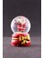 Yeni Yıl Noel Baba Temalı Yılbaşı Hediyesi Kurdele Detaylı Mini Boy Işıklı Kar Küresi 6,5 cm A 4