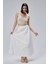 Beyaz Krinkıl Beli Lastikli Vual Etek 8