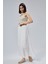 Beyaz Krinkıl Beli Lastikli Vual Etek 11
