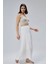 Beyaz Krinkıl Beli Lastikli Vual Etek 12