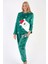 Kadın Yeşil Renk Welsoft Uzun Kollu Bisiklet Yaka Lastikli Paça Pijama Takımı C4T2N0403 1
