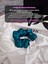 Kadın Saten Toka - Mavi Aura – Tekli Lüks Lastik Model Scrunchie 1