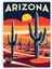 Arizona Kaktüsleri Ahşap Poster 20x29 cm 1