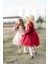 Rosa Kadife Kabarık Tüllü Kız Çocuk Elbise Kırmızı 2