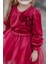 Rosa Kadife Kabarık Tüllü Kız Çocuk Elbise Kırmızı 4