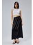 Siyah Regular Büzgülü Beli Lastikli Saten Etek 8