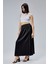 Siyah Regular Büzgülü Beli Lastikli Saten Etek 9