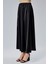 Siyah Regular Büzgülü Beli Lastikli Saten Etek 11