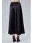 Siyah Regular Büzgülü Beli Lastikli Saten Etek 13
