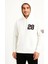 Üç Iplik Kapüşonlu Ön ve Arka Baskılı Sweatshirt Hoodie - Beyaz 2