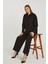 Kadın Siyah Casual Oversize/geniş Kalıp Gömlek 6