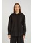 Kadın Siyah Casual Oversize/geniş Kalıp Gömlek 7