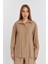 Kadın Camel Casual Oversize/geniş Kalıp Gömlek 6