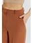 Taba Rengi Palazzo Geniş Paça Dokuma Kumaş Pantolon 6