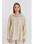 Kadın Bej Casual Oversize/geniş Kalıp Gömlek 8
