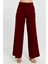 Bordo Palazzo Geniş Paça Dokuma Kumaş Pantolon 13