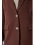 Kadın Oversize Düz Kesim Astarlı Dokuma Blazer Ceket 11
