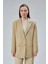 Kadın Oversize Düz Kesim Astarlı Dokuma Blazer Ceket 11
