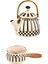 Prime Cream Emaye Bitki Çayı Demliği ve Emaye Sosluk Sütlük 14 cm 1