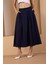 Lacivert Salaş Kesim Dokuma Etek 7