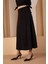 Siyah Salaş Kesim Beli Lastikli Dokuma Etek 12