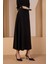 Siyah Salaş Kesim Beli Lastikli Dokuma Etek 13