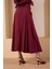 Bordo Salaş Kesim Beli Lastikli Dokuma Etek 12