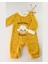 Kuzu Desenli Hardal Peluş Bebek Tulum - Alttan ve Omuzdan Çıtçıtlı - 3/6/9/12 Ay 3