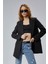 Siyah Regular Dokuma Astarlı Taş Detaylı Blazer Ceket 6