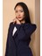 Lacivert Regular Dokuma Astarlı Taş Detaylı Blazer Ceket 7