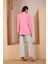 Pembe Regular Dokuma Astarlı Taş Detaylı Blazer Ceket 11