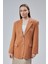 Kadın Oversize Astarlı Dokuma Blazer Ceket 7