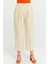 Ekru Regular Pileli Kısa Paça Pantolon 7
