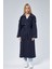 Kadın Oversize Astarlı Uzun Trençkot 9