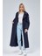 Kadın Oversize Astarlı Uzun Trençkot 16