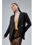 Siyah Regular Fit Yırtmaç Detaylı Blazer Ceket 7