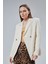 Ekru Regular Fit Yırtmaç Detaylı Blazer Ceket 6