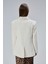 Ekru Regular Fit Yırtmaç Detaylı Blazer Ceket 9