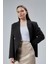 Siyah Regular Fit Yırtmaç Detaylı Blazer Ceket 13