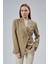 Açık Haki Regular Fit Yırtmaç Detaylı Blazer Ceket 6